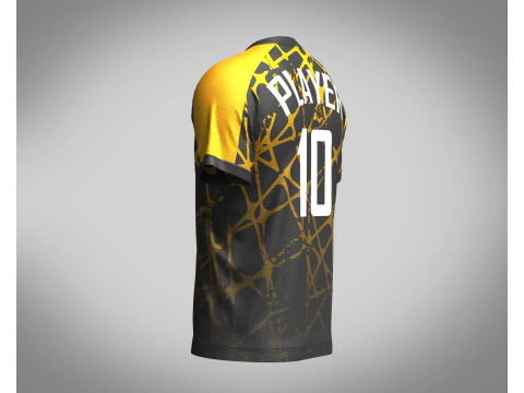 Men Soccer Brown and Black Jersey Player-10 3D Model