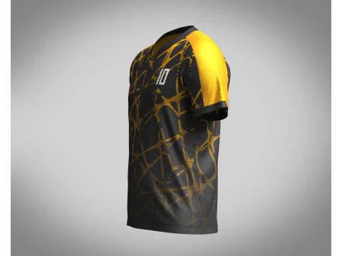 Men Soccer Brown and Black Jersey Player-10 3D Model