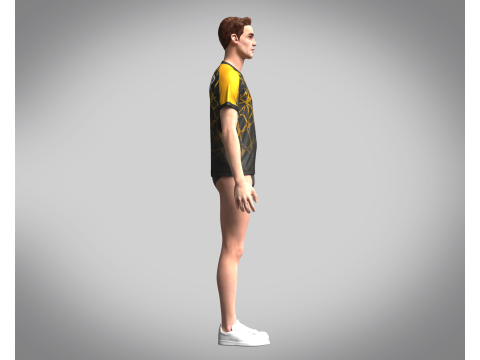 Men Soccer Brown and Black Jersey Player-10 Modèle 3D
