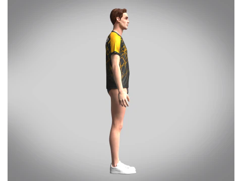 Men Soccer Brown and Black Jersey Player-10 3D Model