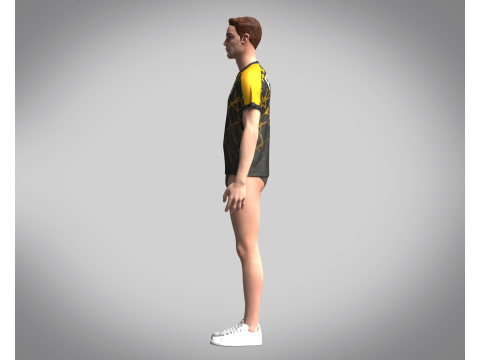 Men Soccer Brown and Black Jersey Player-10 Modèle 3D