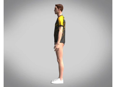 Men Soccer Brown and Black Jersey Player-10 3D Model