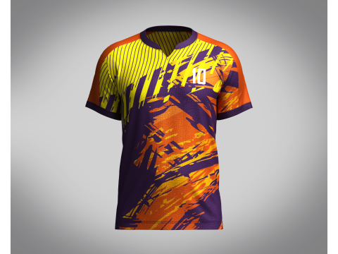 Men Soccer Brown and Yellow Jersey Player-10 3D Model
