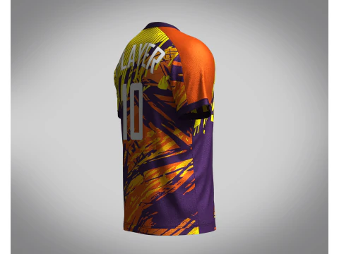 Men Soccer Brown and Yellow Jersey Player-10 3D Model