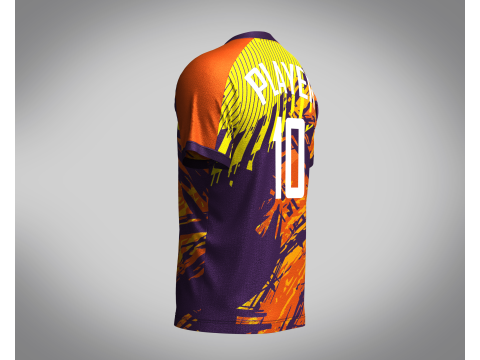 Men Soccer Brown and Yellow Jersey Player-10 3D Model