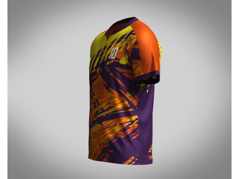 Men Soccer Brown and Yellow Jersey Player-10 3D Model