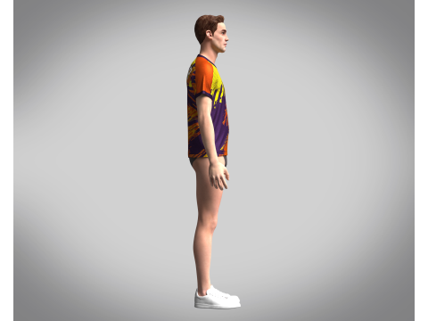 Men Soccer Brown and Yellow Jersey Player-10 3D Model
