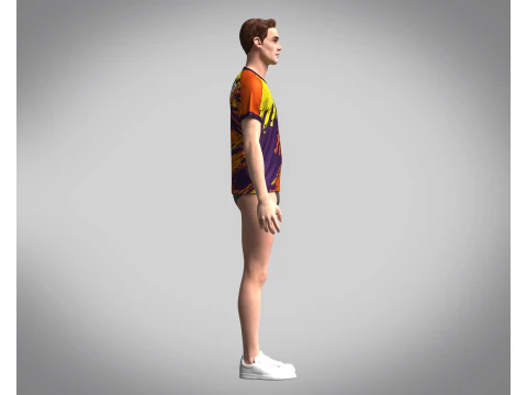 Men Soccer Brown and Yellow Jersey Player-10 3D Model