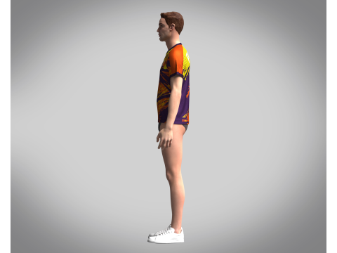 Men Soccer Brown and Yellow Jersey Player-10 3D Model