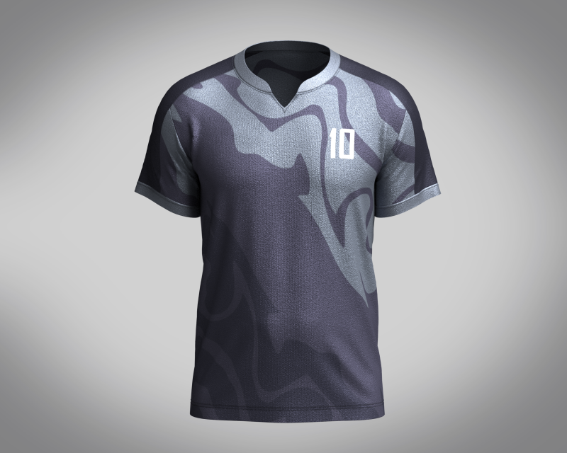 Men Soccer Gray and Black color Blue Jersey Player-10 3D Model .c4d .max .obj .3ds .fbx .stl .blend 