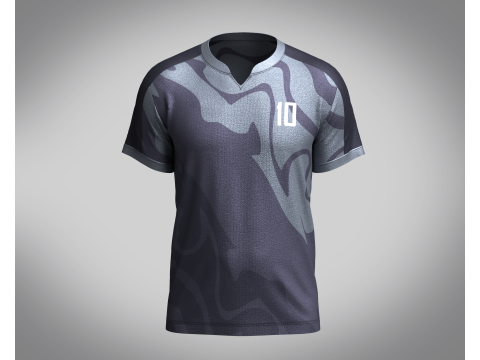 Men Soccer Gray and Black color Blue Jersey Player-10 Modello 3D
