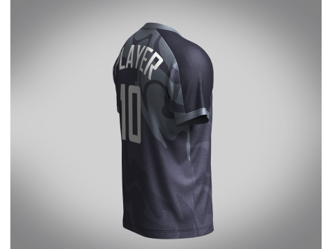 Men Soccer Gray and Black color Blue Jersey Player-10 3D Model