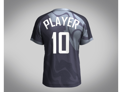 Men Soccer Gray and Black color Blue Jersey Player-10 3D Model