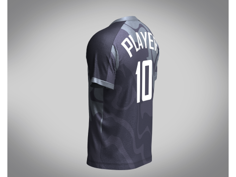 Men Soccer Gray and Black color Blue Jersey Player-10 3D Model