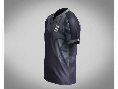 Men Soccer Gray and Black color Blue Jersey Player-10 3D Model