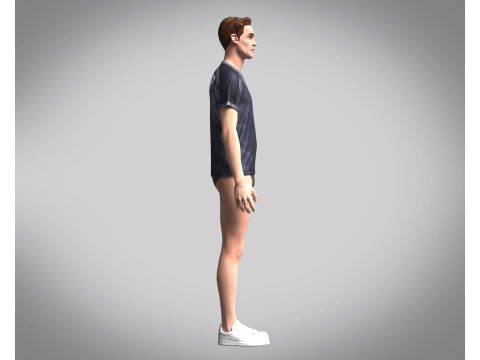Men Soccer Gray and Black color Blue Jersey Player-10 3D Model