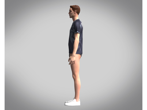 Men Soccer Gray and Black color Blue Jersey Player-10 3D Model
