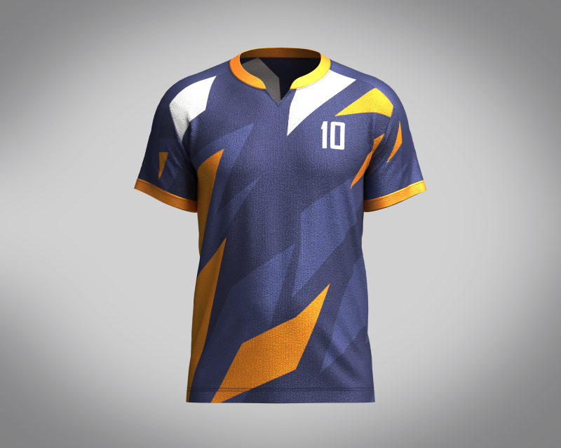 Men Soccer Orange and blue color Blue Jersey Player-10 Model 3D .c4d .max .obj .3ds .fbx .stl .blend 