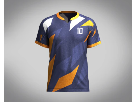 Men Soccer Orange and blue color Blue Jersey Player-10 3D Model