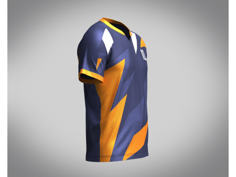 Men Soccer Orange and blue color Blue Jersey Player-10 Model 3D
