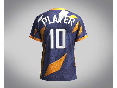 Men Soccer Orange and blue color Blue Jersey Player-10 Model 3D