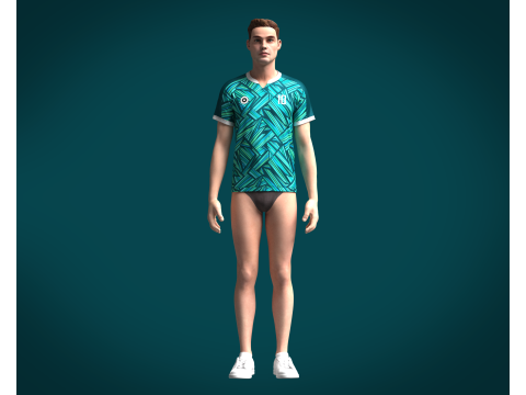 Men Soccer Printed Jersey Player-10 Modelo 3D