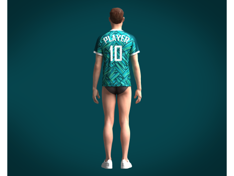 Men Soccer Printed Jersey Player-10 Modelo 3D