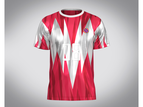 Soccer Red Sports Jersey Player-08 3D Model
