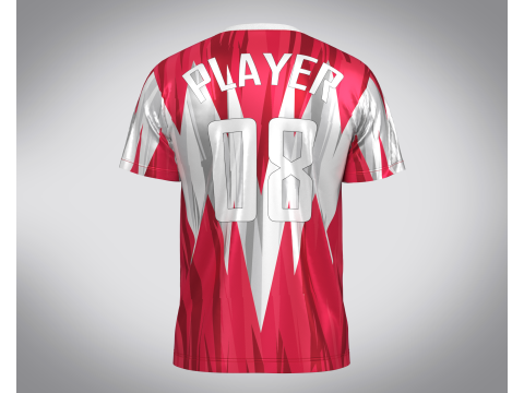 Soccer Red Sports Jersey Player-08 3D Модель