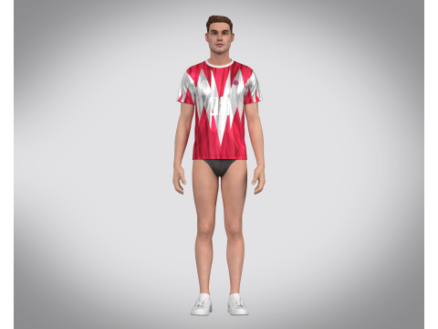 Soccer Red Sports Jersey Player-08 3D Модель