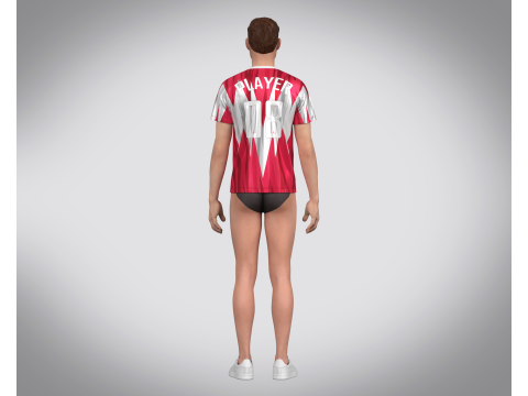 Soccer Red Sports Jersey Player-08 3D Модель