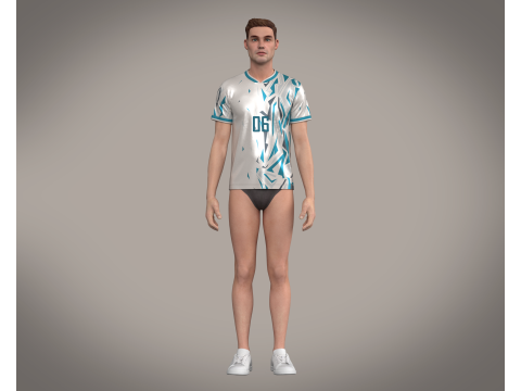 Soccer Advanced jersey Player-06 Modello 3D