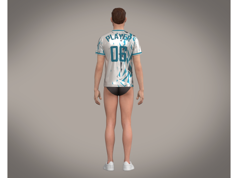 Soccer Advanced jersey Player-06 Modello 3D