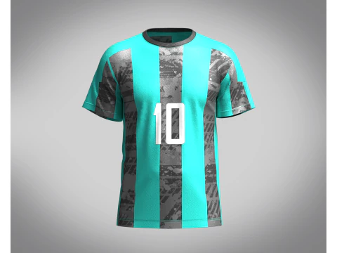 サッカーアッシュブルーカラージャージ Player-10 3Dモデル