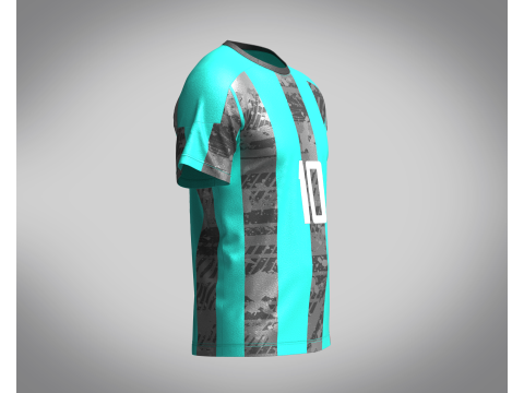 Soccer Ash with Blue color Jersey Player-10 3D 모델