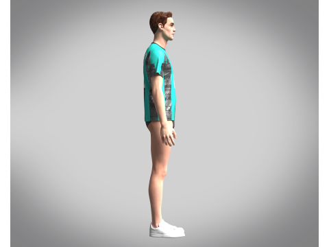 Soccer Ash with Blue color Jersey Player-10 3D 모델