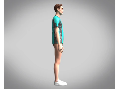 Soccer Ash with Blue color Jersey Player-10 3D Model