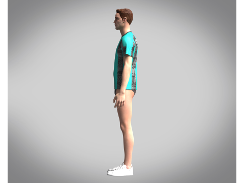 Soccer Ash with Blue color Jersey Player-10 3D 모델