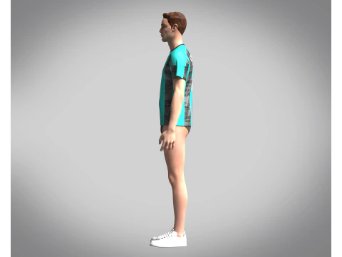 Soccer Ash with Blue color Jersey Player-10 3D Model
