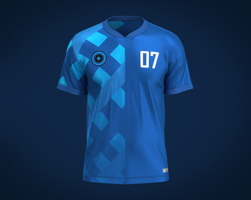 Soccer Blue jersey Player 07 3D 모델 .c4d .max .obj .3ds .fbx .stl .blend 