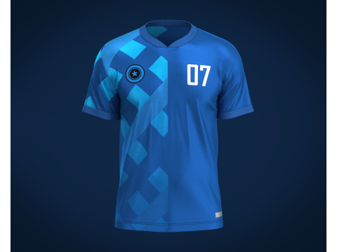 Soccer Blue jersey Player 07 3D Model