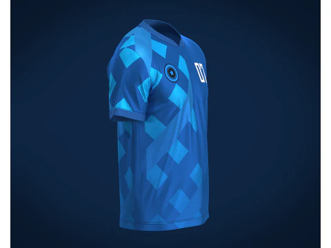 Soccer Blue jersey Player 07 3D Model