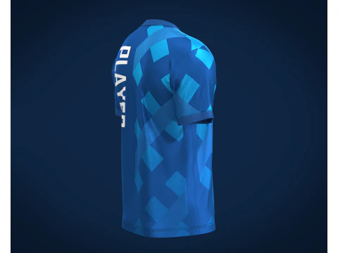 Soccer Blue jersey Player 07 3D Model