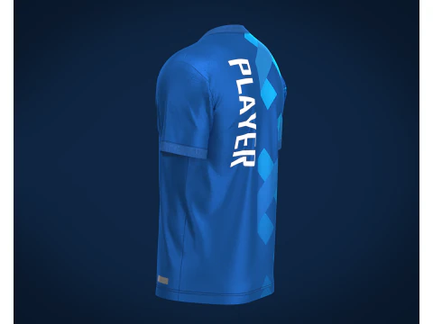 Soccer Blue jersey Player 07 3D Model
