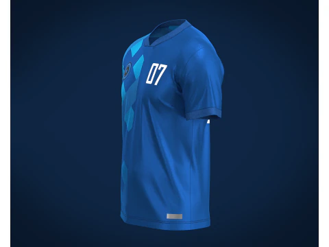 Soccer Blue jersey Player 07 3D Model