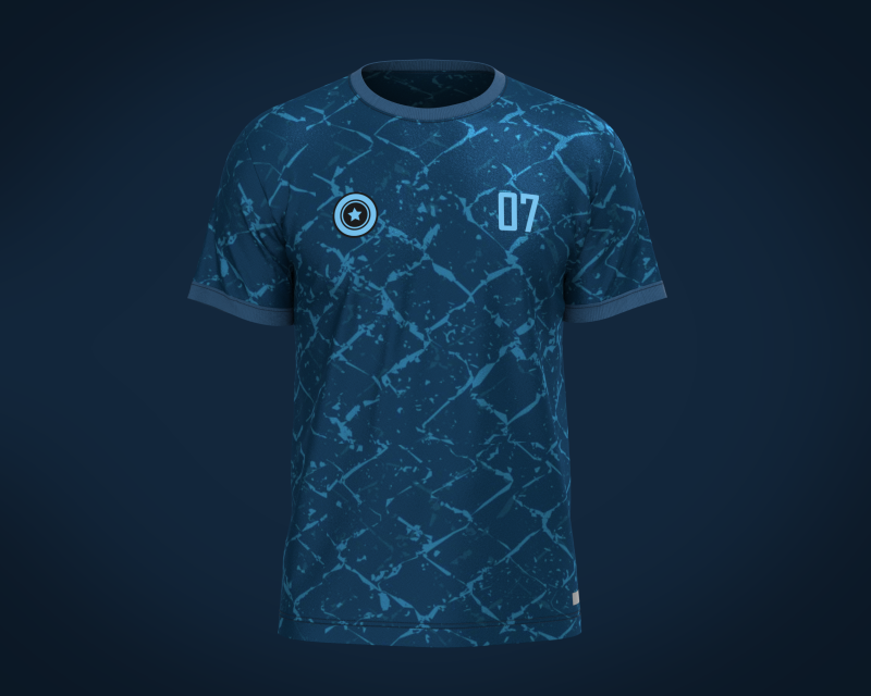 Soccer Dark Blue jersey Player 07 Model 3D .c4d .max .obj .3ds .fbx .stl .blend 