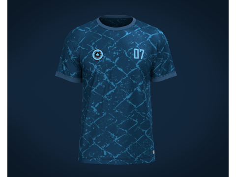 Soccer Dark Blue jersey Player 07 3Dモデル