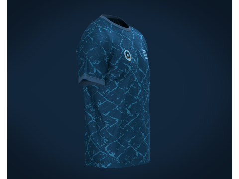 Soccer Dark Blue jersey Player 07 Model 3D