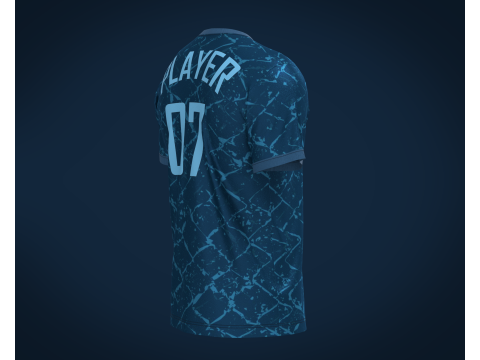 Soccer Dark Blue jersey Player 07 Model 3D