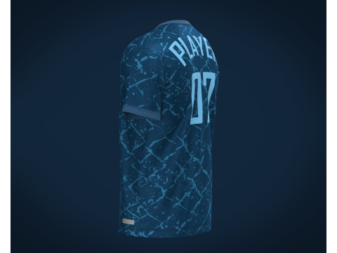 Soccer Dark Blue jersey Player 07 Model 3D